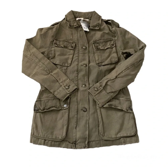 NWT Free People Not Your Brother’s Surplus Army Utility Jacket in Olive Green XS - Picture 5 of 7